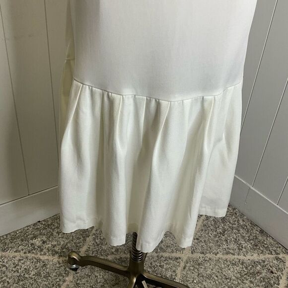 Vintage Handmade Women's 9-10 White Deep Scoop Neck Slip Dress Intimates - Picture 3 of 10